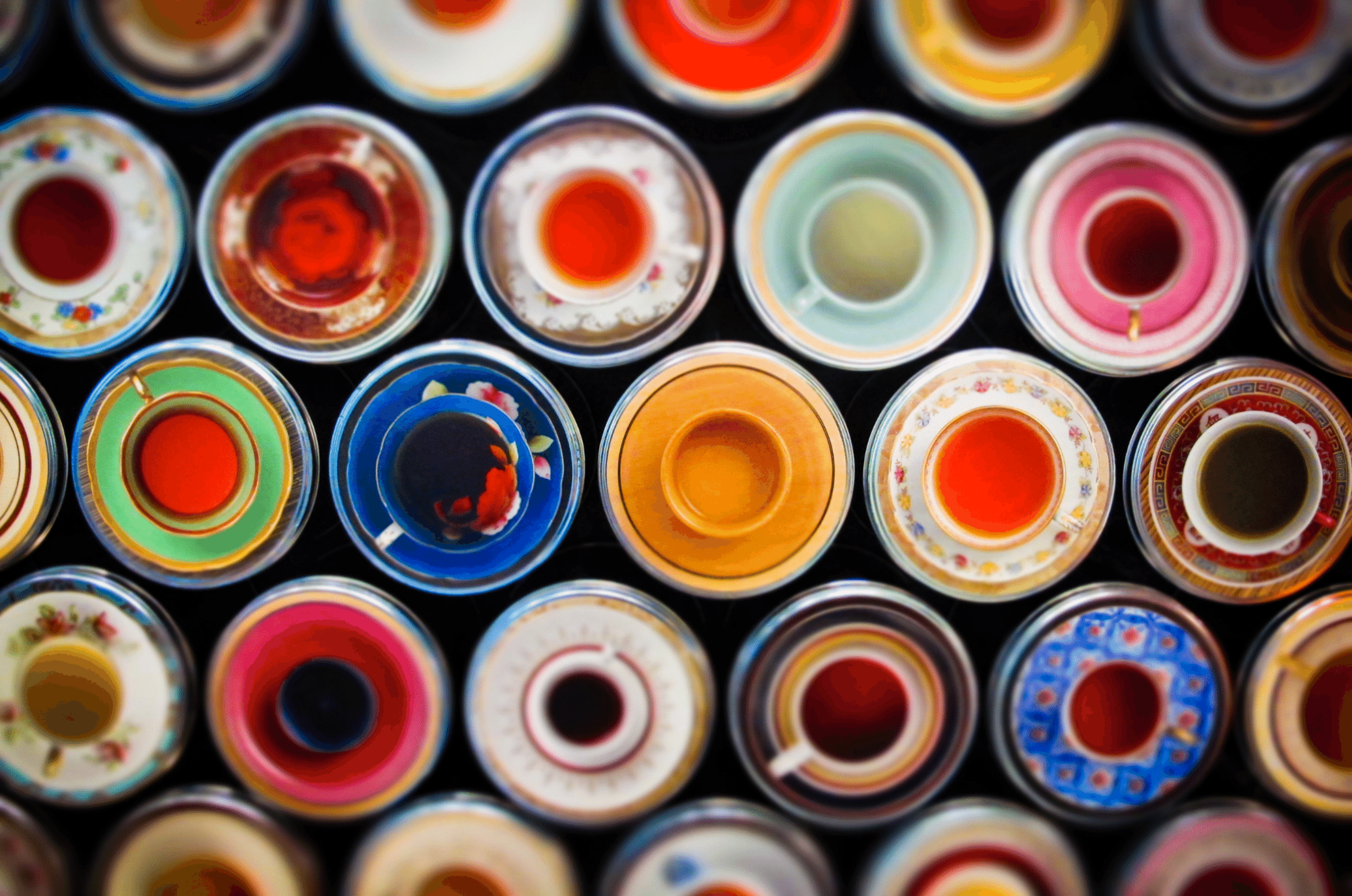 colorful teacup variety