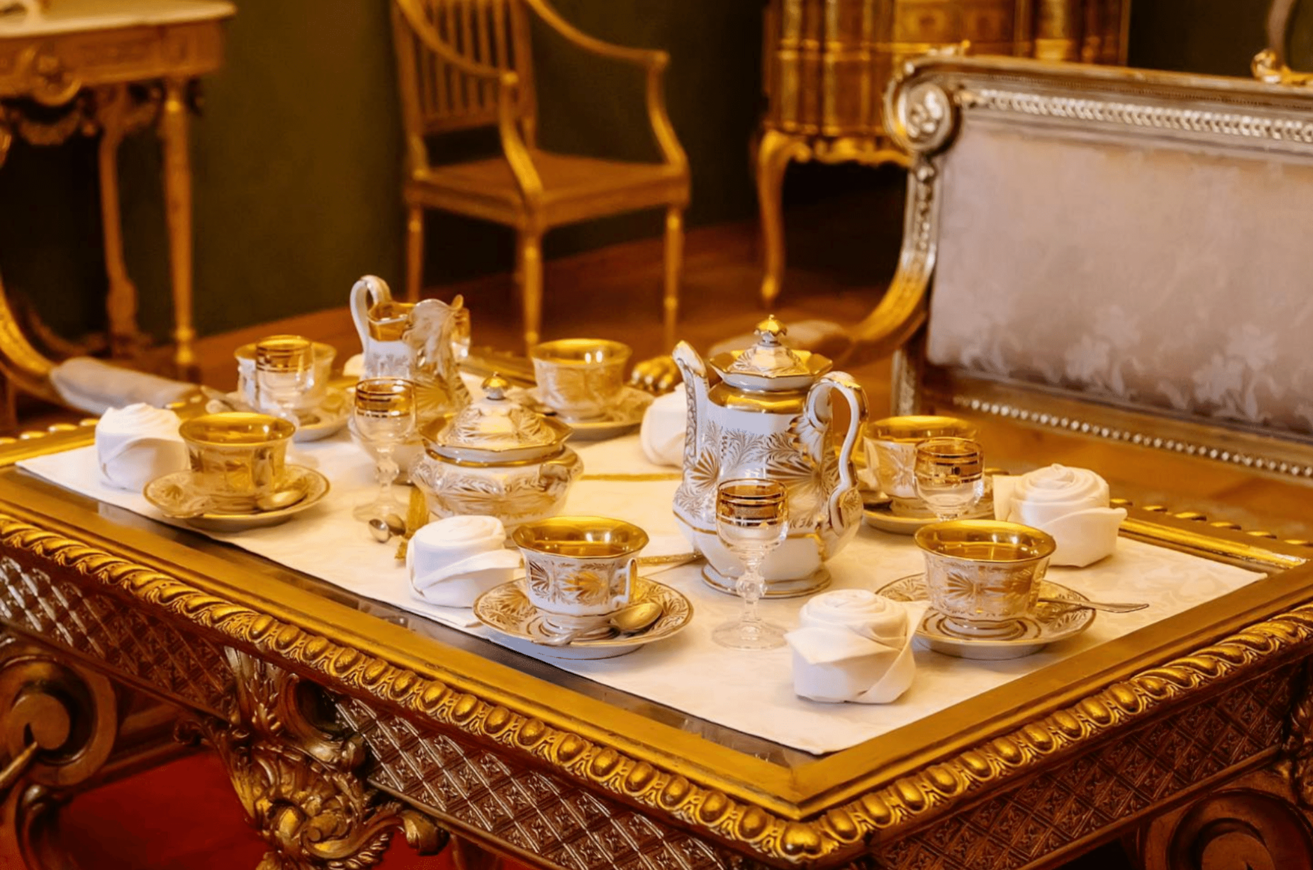 expensive vintage gold tea set