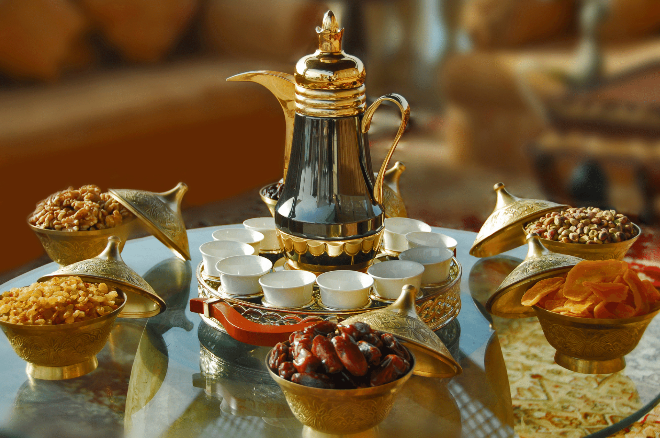 Gold turkish tea set 