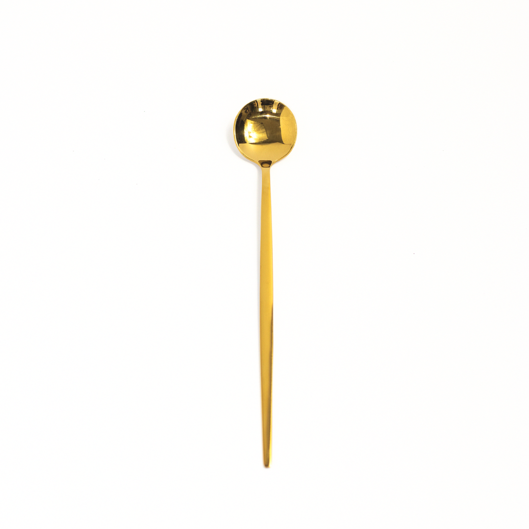 luxury long iced teaspoon in gold