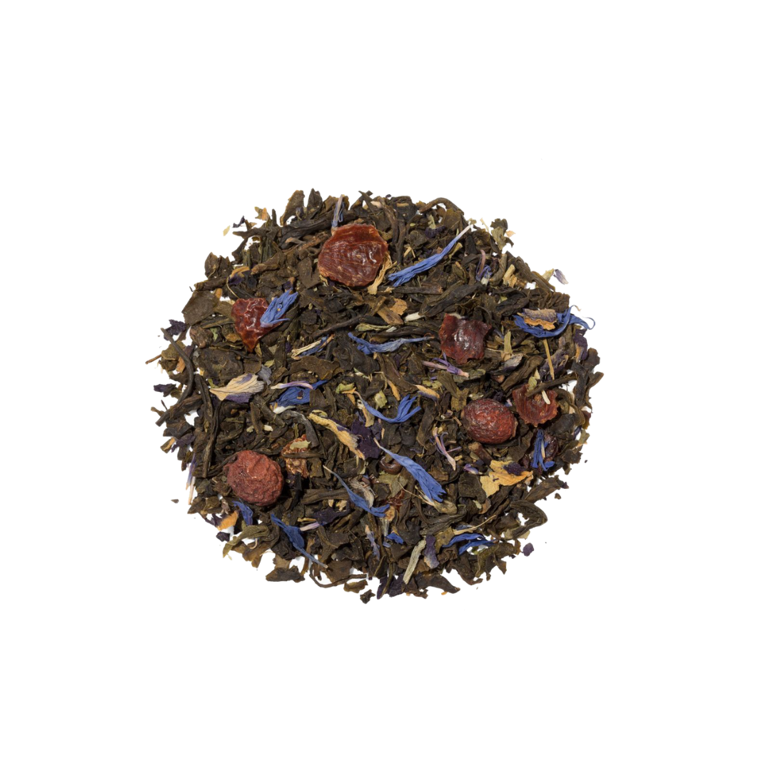 green tea with butterfly blue pea flower loose leaf